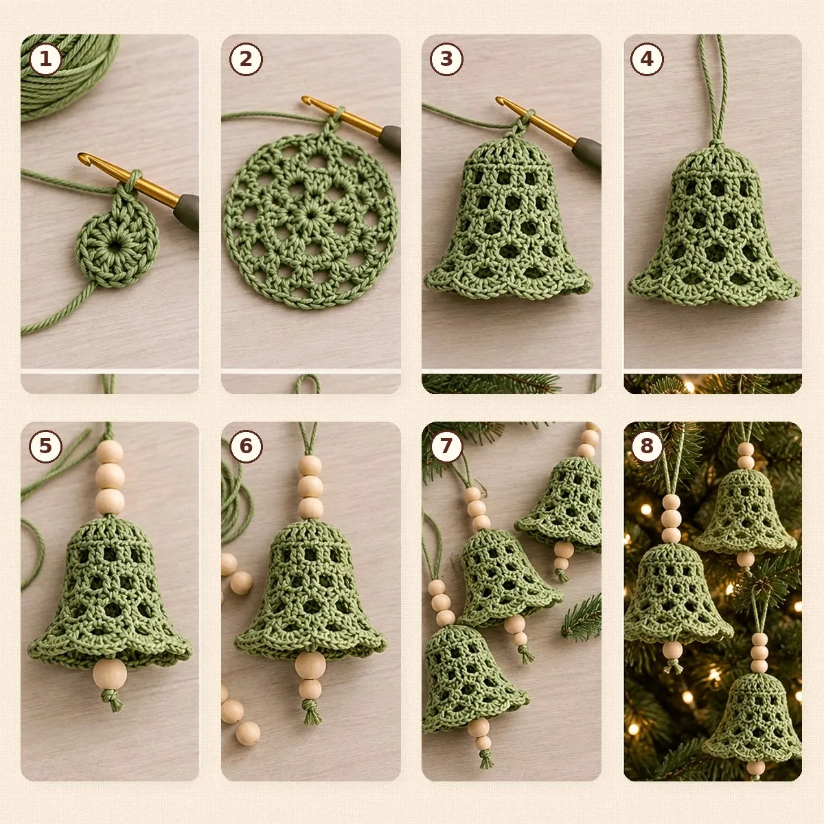 Crochet Christmas Bell Ornament – Free Lace Pattern – photo 4