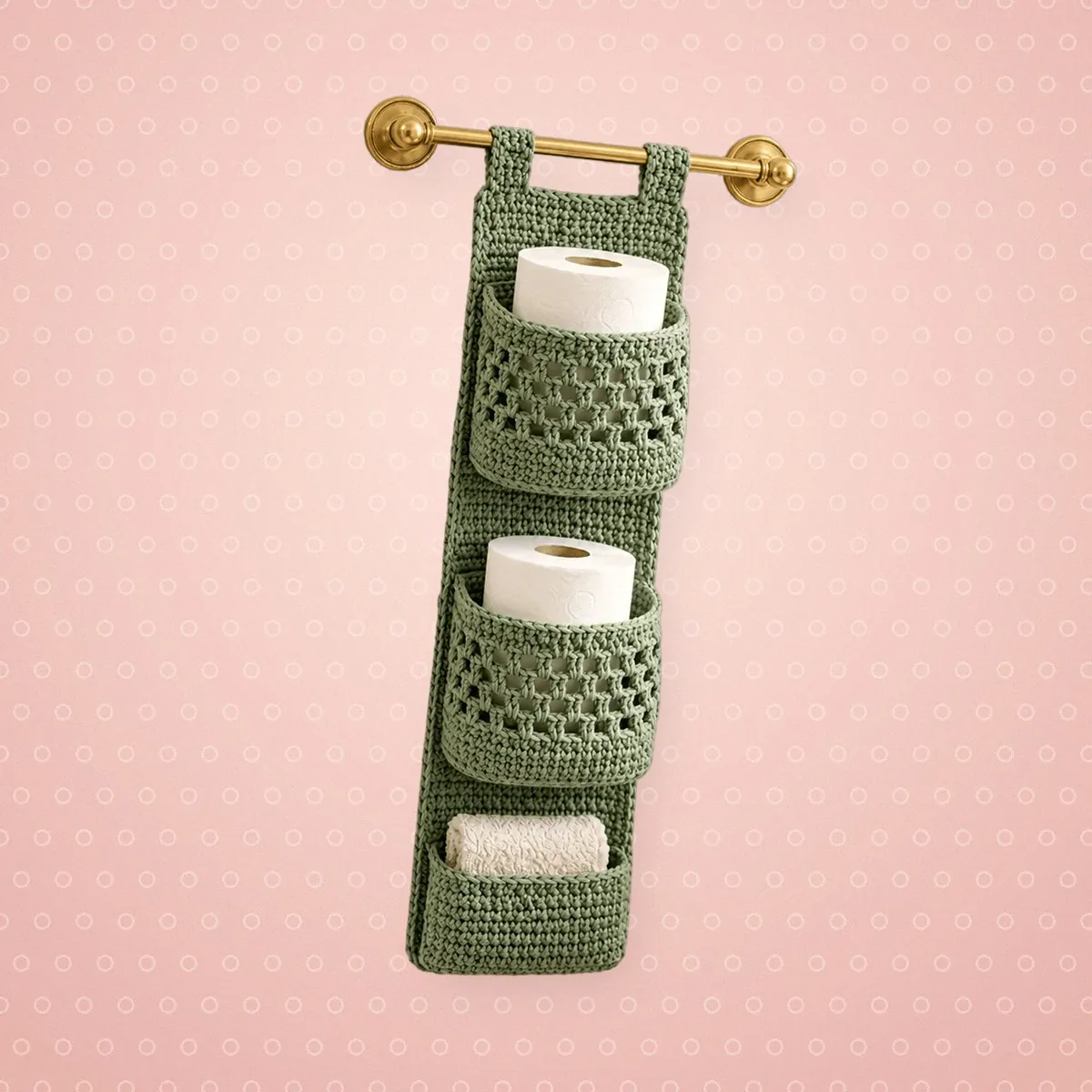 Crochet Hanging Bathroom Organizer – Free Wall Pocket Pattern – photo 2
