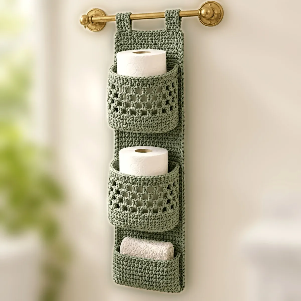 Crochet Hanging Bathroom Organizer – Free Wall Pocket Pattern – photo 3