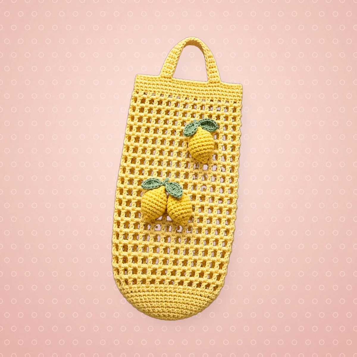Crochet Lemon Grocery Bag Holder – Free Mesh Pattern – photo 2