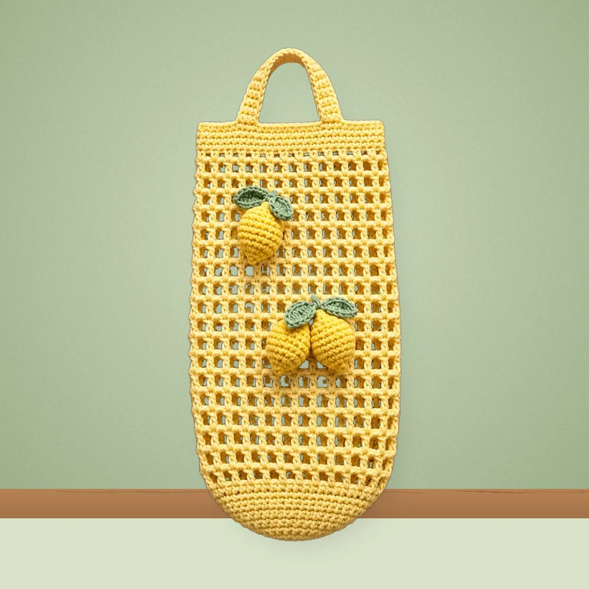 Crochet Lemon Grocery Bag Holder – Free Mesh Pattern