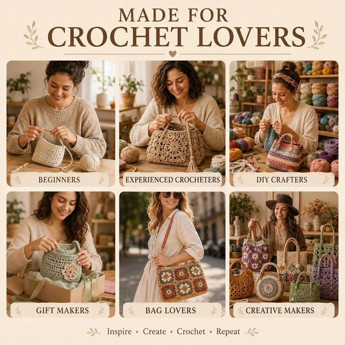 Granny Square Tote Bag, Market Bag & Round Bag Crochet Patterns – photo 4