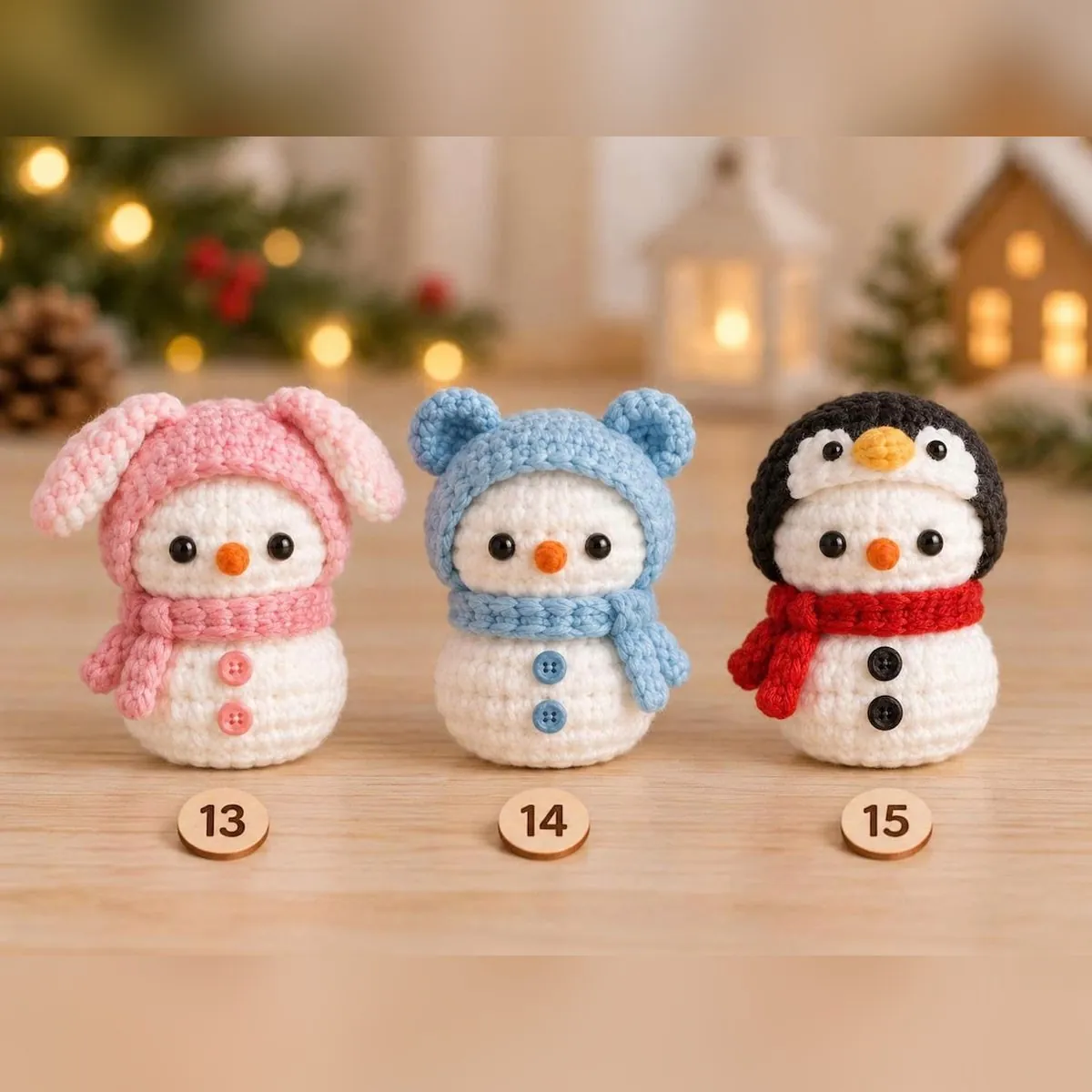 Mini Crochet Snowman Pattern – Amigurumi with 18 Hats – photo 8