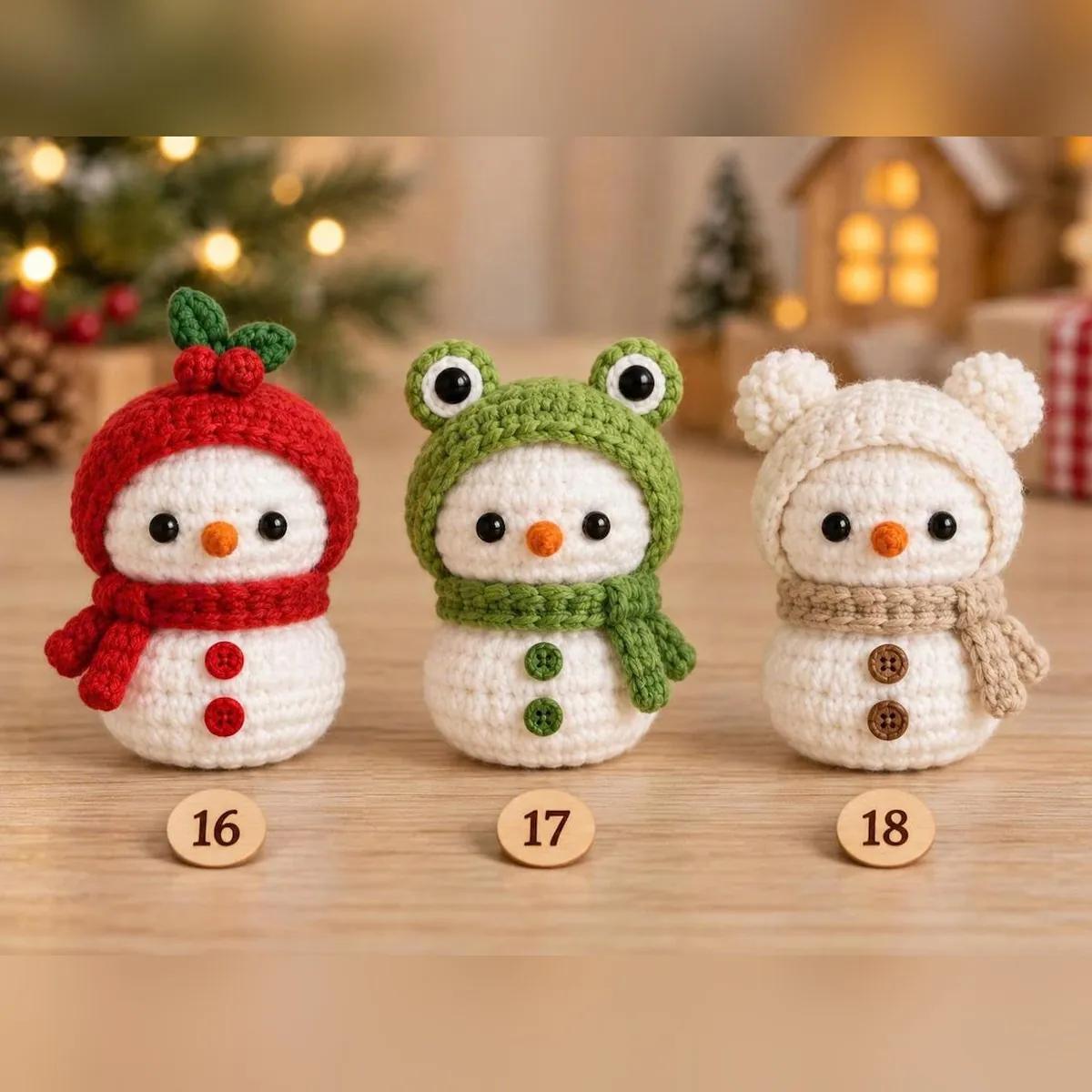 Mini Crochet Snowman Pattern – Amigurumi with 18 Hats – photo 9