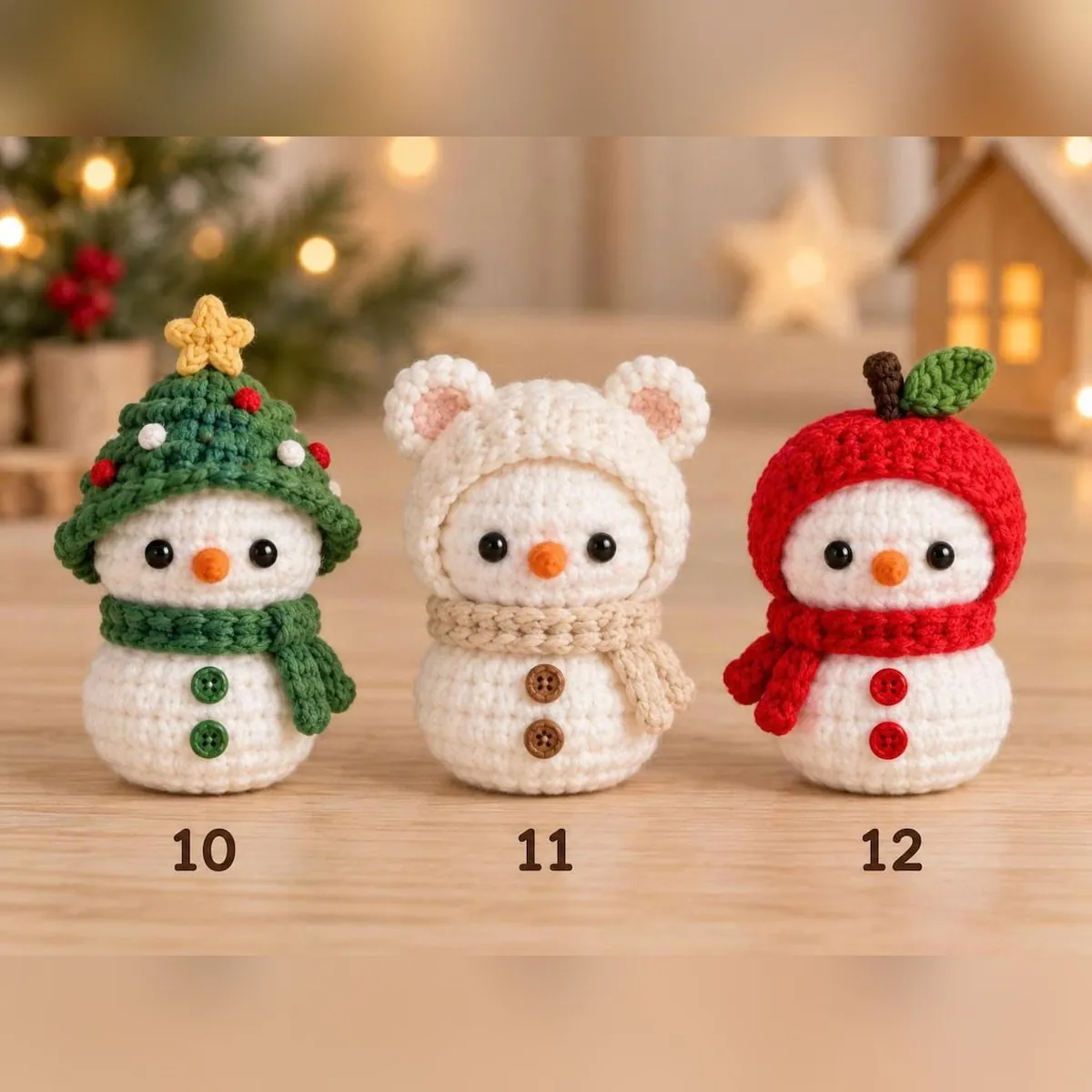 Mini Crochet Snowman Pattern – Amigurumi with 18 Hats – photo 7