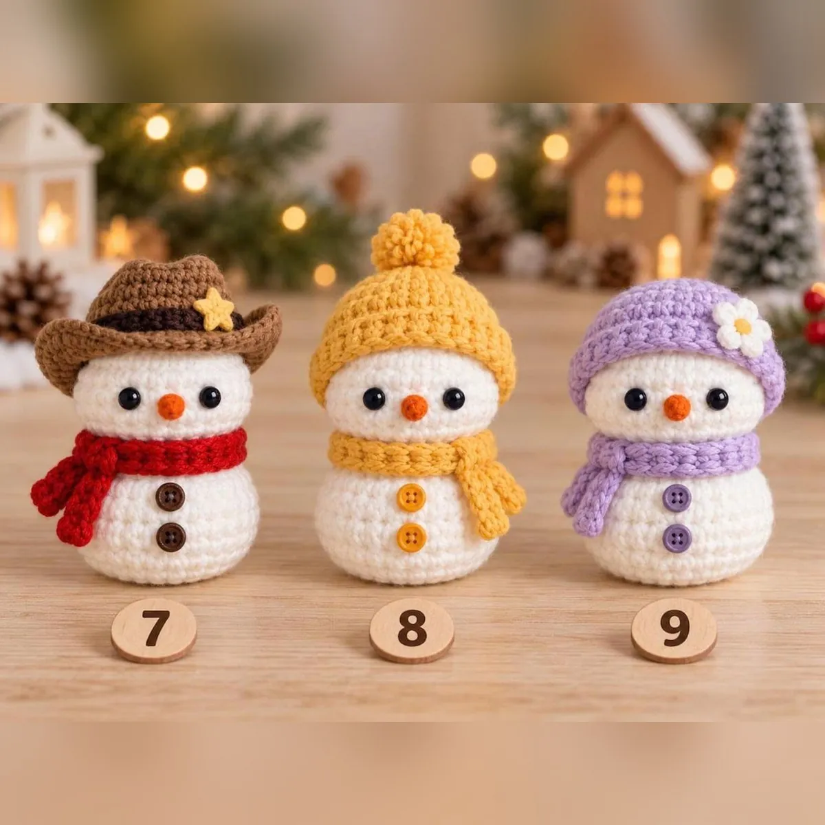Mini Crochet Snowman Pattern – Amigurumi with 18 Hats – photo 6