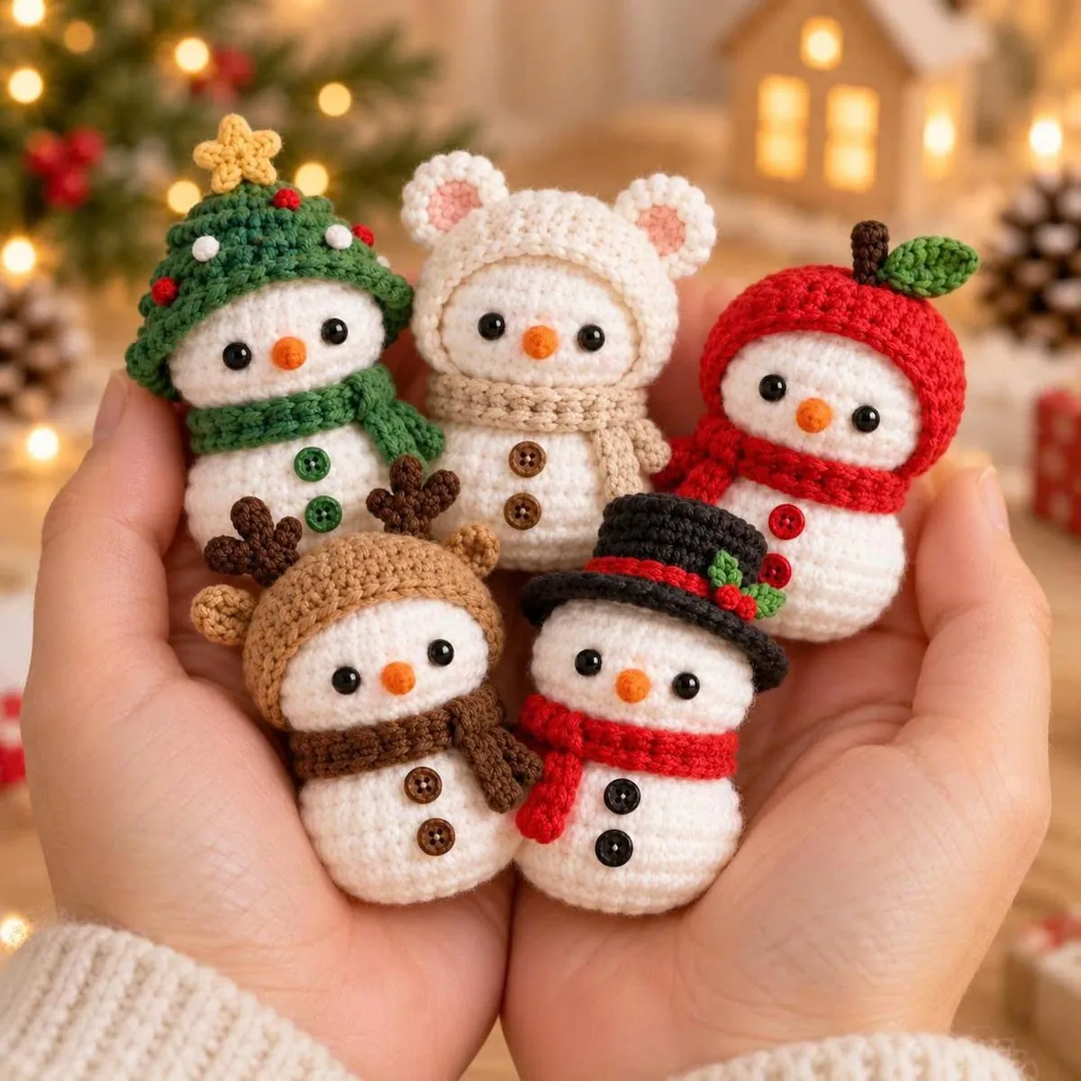 Mini Crochet Snowman Pattern – Amigurumi with 18 Hats – photo 2
