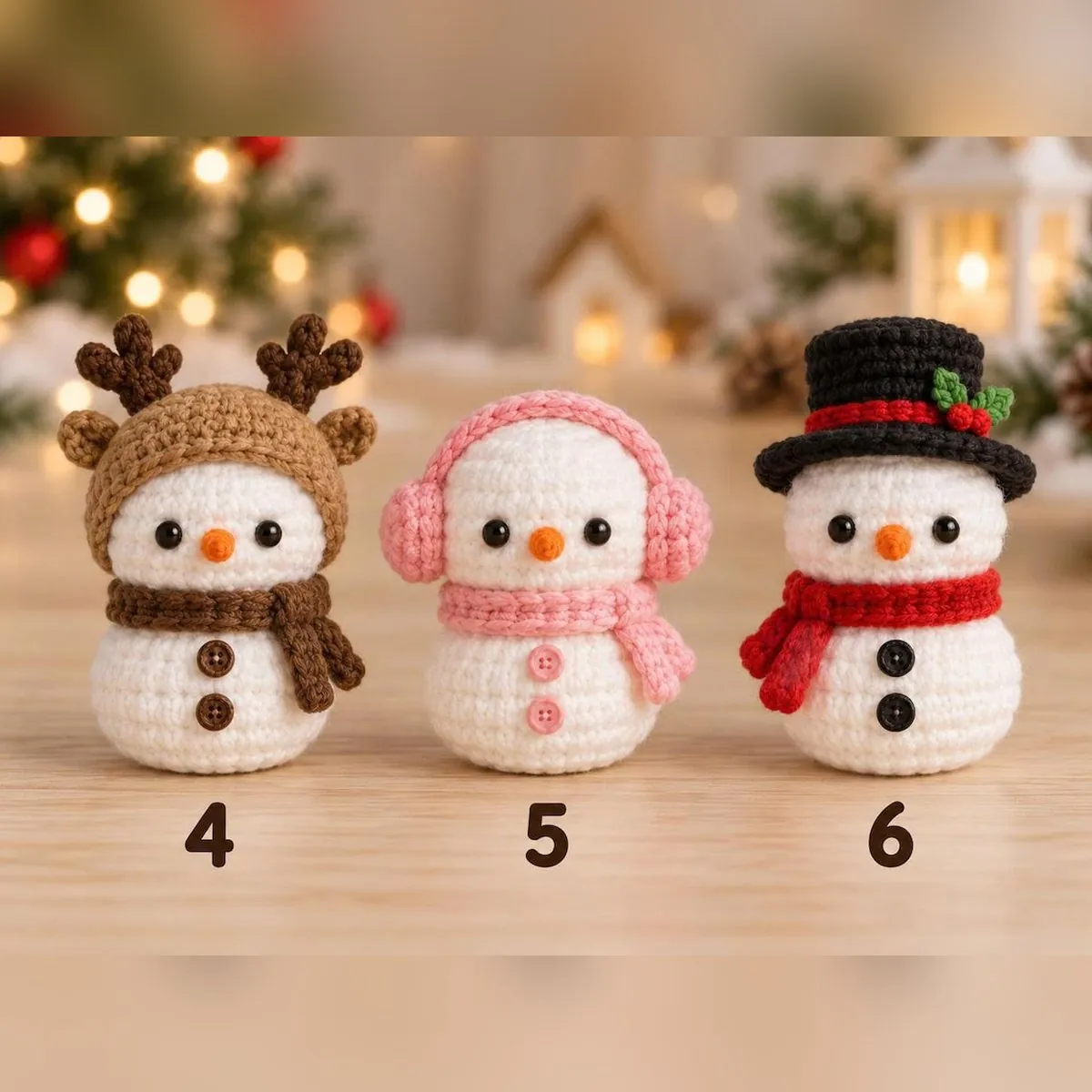 Mini Crochet Snowman Pattern – Amigurumi with 18 Hats – photo 5