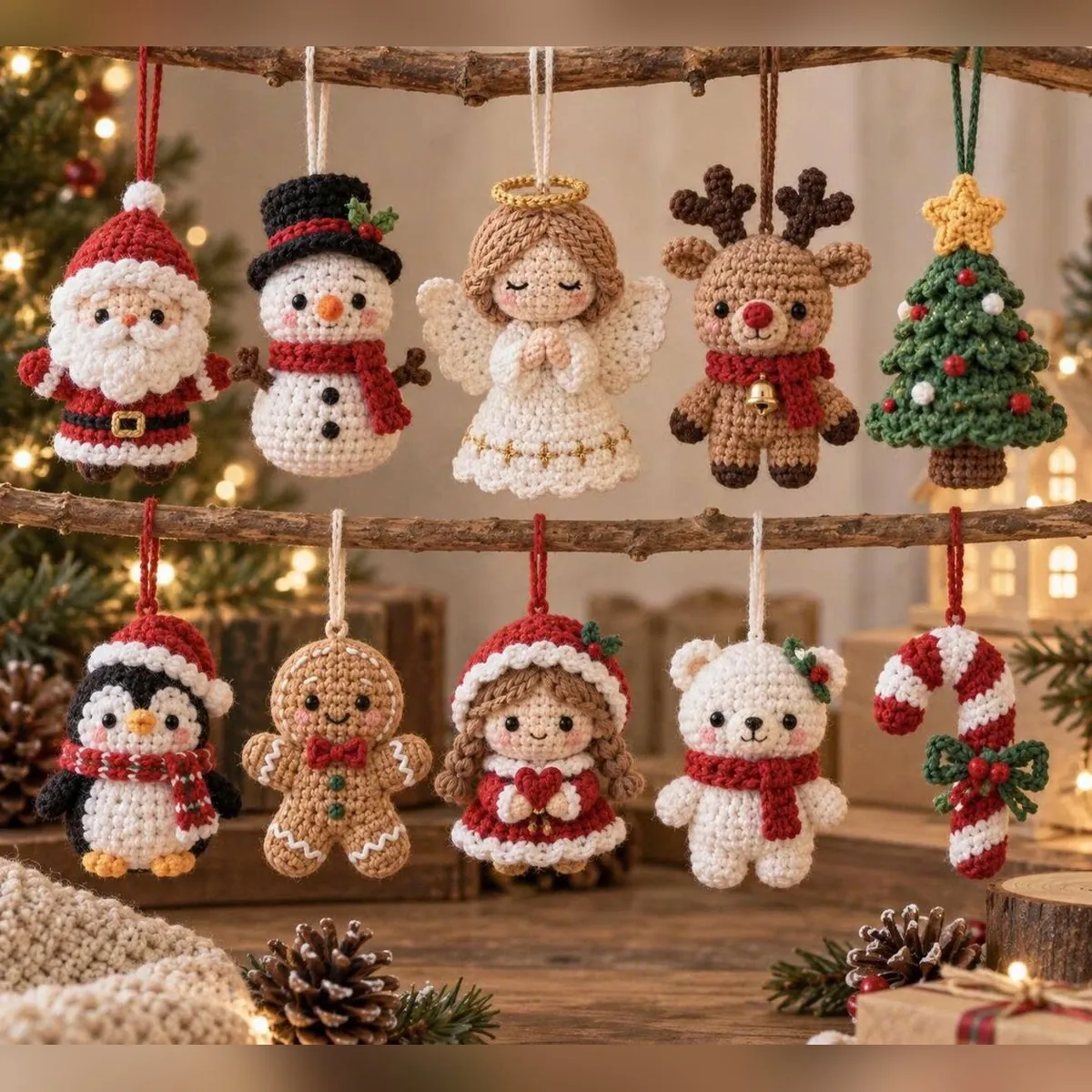 Crochet Christmas Ornament Set – 10 Amigurumi Patterns